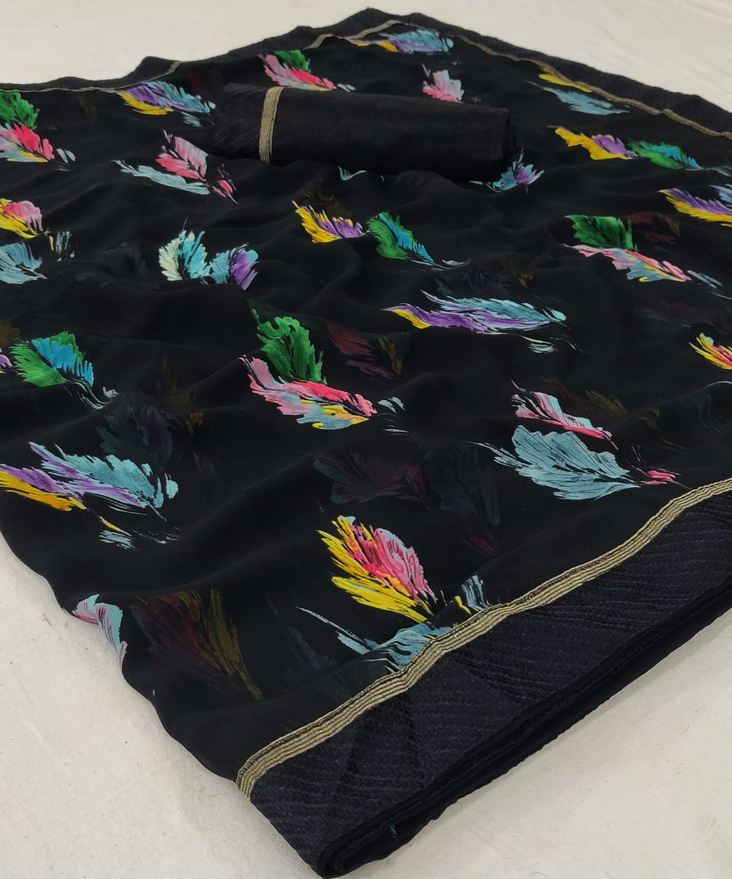 Lt Orchid Latest Fancy Designer Casual Wear Georgette With Floral Printed Sarees Collection